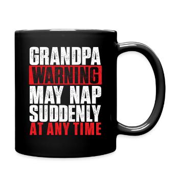 Grandpa Warning May Nap Suddenly Funny Retirement  - Full Colour Mug - black - Right