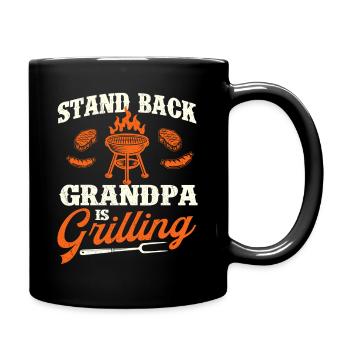 Stand Back Grandpa grillt lustigen BBQ-Pitmaster - Tasse einfarbig - Schwarz - Rechts