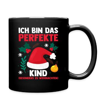 Weihnachtsmann Weihnachtszeit Weihnachts - Tasse einfarbig - Schwarz - Rechts