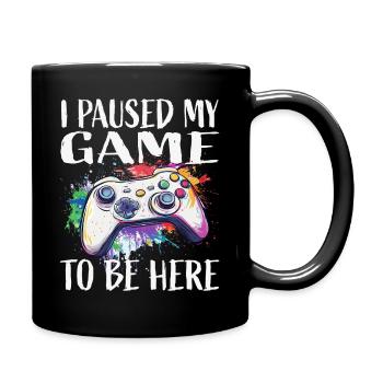 I paused my game – colored gamepad - Full Colour Mug - black - Right