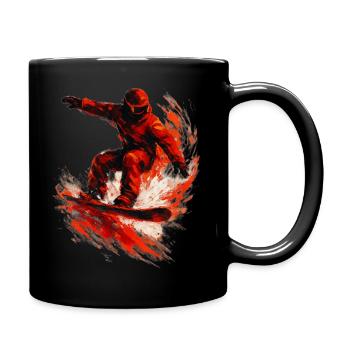 Snowboarden | Schnee | Snowboarder | Ski - Tasse einfarbig - Schwarz - Rechts