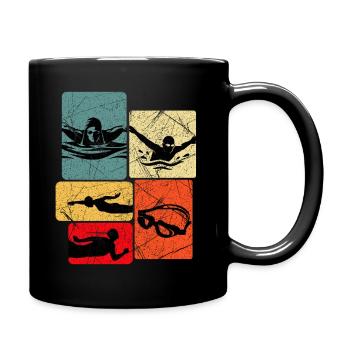 Motif de silhouettes de chars vintage - Mug uni - noir - Droite