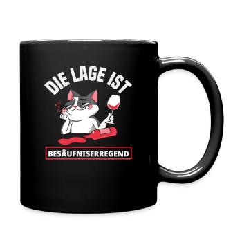 The situation is drunken, cat - Full Colour Mug - black - Right