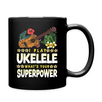 Ukulélé hawaïen que je joue - Mug uni - noir - Droite