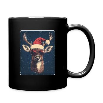 Reindeer Deer Antlers Reindeer Vintage Christmas - Full Colour Mug - black - Right