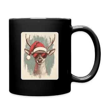 Reindeer Deer Antlers Reindeer Vintage Christmas - Full Colour Mug - black - Right