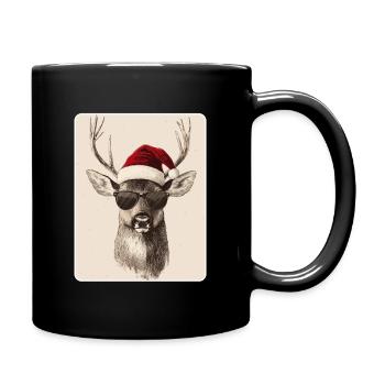 Reindeer Deer Antlers Reindeer Vintage Christmas - Full Colour Mug - black - Right