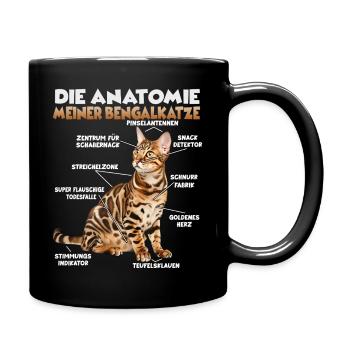 Bengalkatze Geschenk für Katzenfan Katzenmama - Tasse einfarbig - Schwarz - Rechts