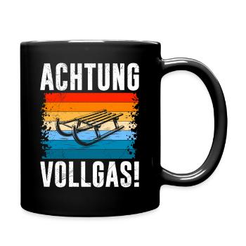 Sleds ATTENTION FULL THROTTLE! FUNNY - Full Colour Mug - black - Right