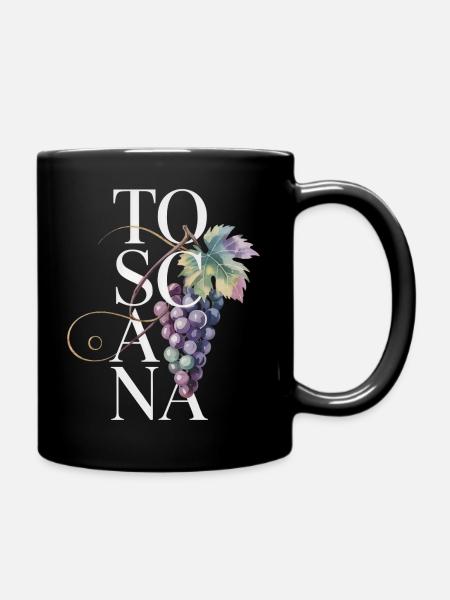 TOSCANA – Trauben - Tasse einfarbig - Schwarz