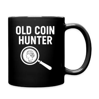 Old Coin Hunter Treasure Detector Adventure - Full Colour Mug - black - Right