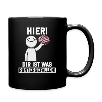 Here you fell down something sarcastic - Full Colour Mug - black - Right