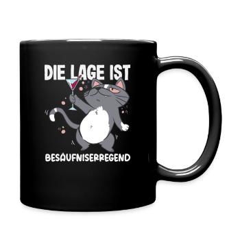 The situation is drunken, cat - Full Colour Mug - black - Right