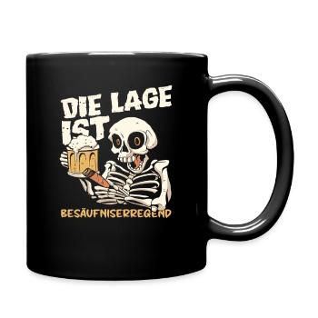 Die Lage ist besäufniserregend Skelett - Tasse einfarbig - Schwarz - Rechts