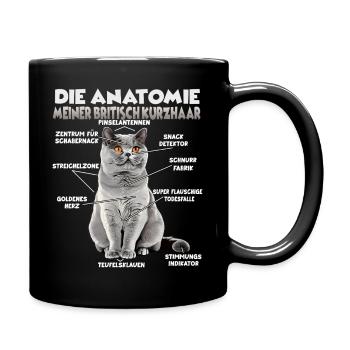 Britisch Kurzhaar Geschenk für Katzenliebhaber - Tasse einfarbig - Schwarz - Rechts