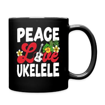 Ukulélé hawaïen Ukulélé Ukulélé Girl Peace - Mug uni - noir - Droite