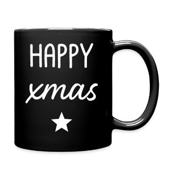 Happy Xmas  - Tasse einfarbig - Schwarz - Rechts