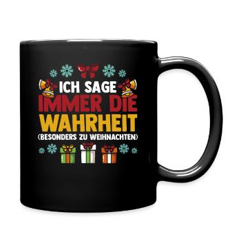 Weihnachtsmann Weihnachtszeit Weihnachts - Tasse einfarbig - Schwarz - Rechts