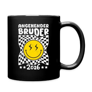 Neues Baby ANGEHENDER BRUDER 2026 Lustig - Tasse einfarbig - Schwarz - Rechts