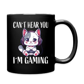 Casques pour chat de jeu - Mug uni - noir - Droite
