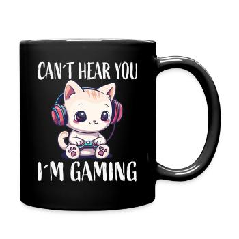 Cat Gaming While Gaming - Full Colour Mug - black - Right