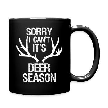 sorry I can't It's deer season - Full Colour Mug - black - Right