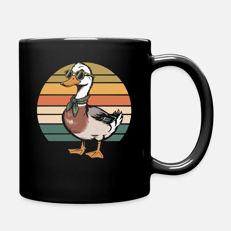 Canard rétro sur le ruban solaire - Mug uni - noir