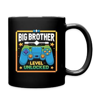 Großer Bruder Level Freigeschaltet - Tasse einfarbig - Schwarz - Rechts
