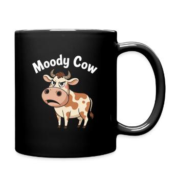 Moody Cow – Annoyed, but sweet - Full Colour Mug - black - Right