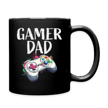 Gamer Dad Controller Splash - Tasse einfarbig - Schwarz - Rechts