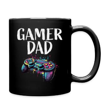 Gamer Dad Controller Farbexplosion - Tasse einfarbig - Schwarz - Rechts
