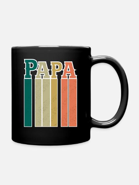 Papa - Tasse einfarbig - Schwarz