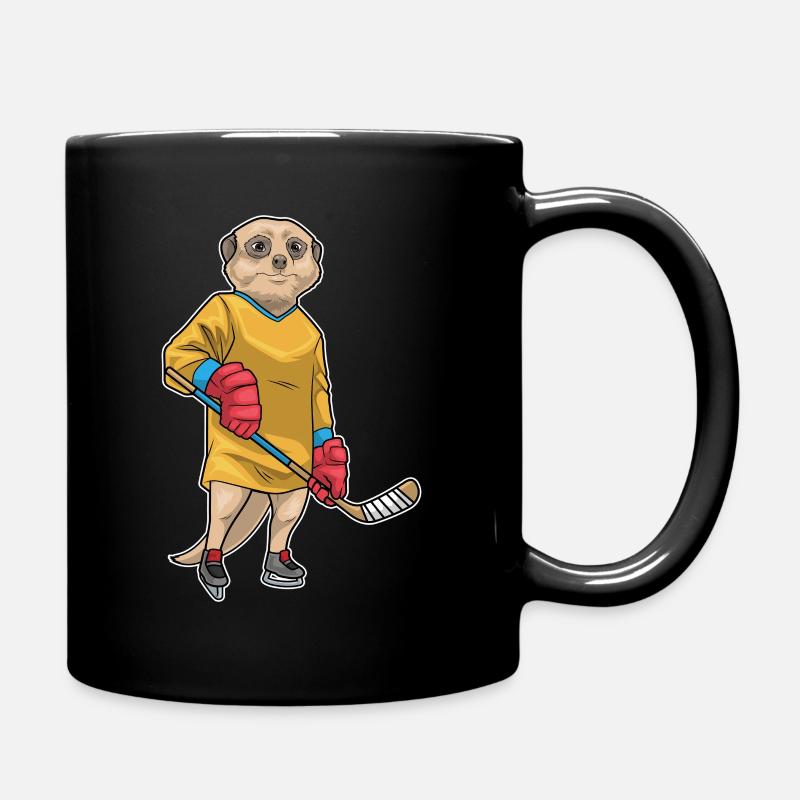 Erdmännchen Eishockey Eishockeyschläger Sport - Tasse einfarbig - Schwarz
