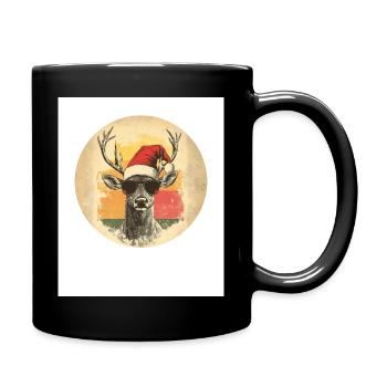 Reindeer Deer Antlers Reindeer Vintage Christmas - Full Colour Mug - black - Right