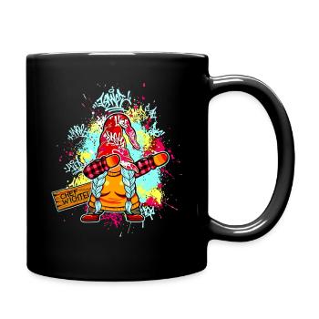 CHEF WICHTEL Dab Graffiti Weiblich Xmas Spruch - Tasse einfarbig - Schwarz - Rechts