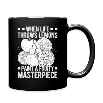 Funny Art Painter Paint Fruity Masterpiece Drawing - Tasse einfarbig - Schwarz - Rechts