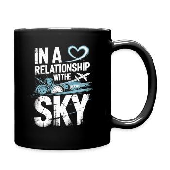 Dans une relation avec l’avion du ciel - Mug uni - noir - Droite