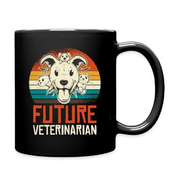 Zukunft Tierarztin - Tasse einfarbig - Schwarz - Rechts