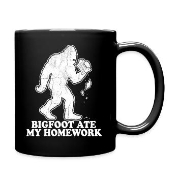 Bigfoot a mangé mes devoirs : École de mèmes - Mug uni - noir - Droite