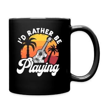 Ukulélé hawaïen Uke Je Préférerais Être - Mug uni - noir - Droite