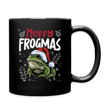 Motif de Noël drôle de grenouille Joyeux Frogmas - Mug uni - noir - Droite