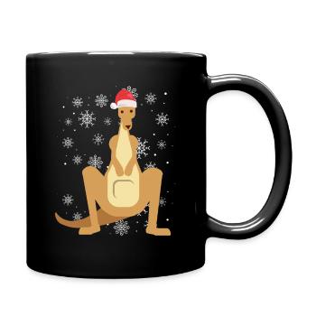 Le kangourou dans la magie de Noël - Mug uni - noir - Droite