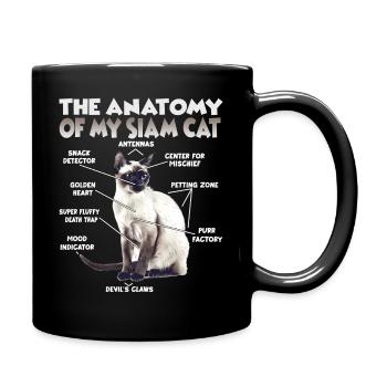 Siamkatzen T | Siam Katze-Katzen Stubentiger - Tasse einfarbig - Schwarz - Rechts