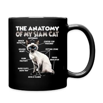 Siamkatzen Geschenk für Katzenliebhaber Katzenmama - Tasse einfarbig - Schwarz - Rechts