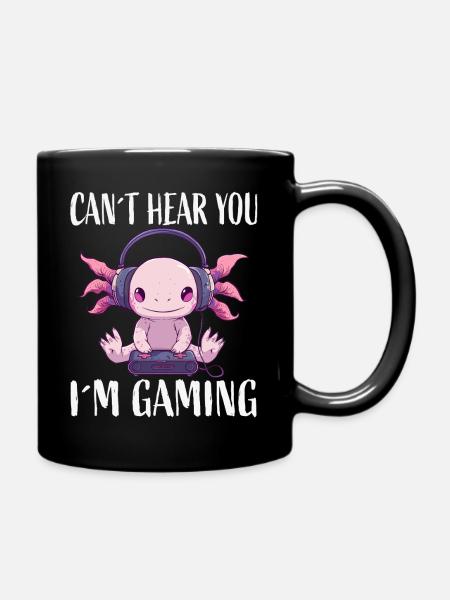 Axolotl gamer avec casque - Mug uni - noir