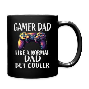 Gamer Dad Cooler Controller Spruch - Tasse einfarbig - Schwarz - Rechts