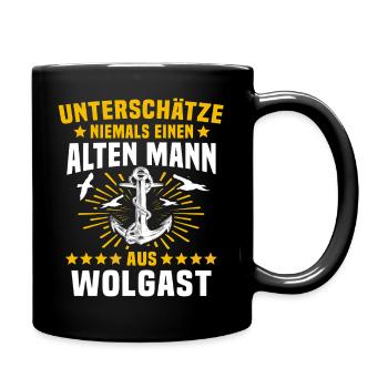Wolgast Unterschätze Wolgaster Mann - Tasse einfarbig - Schwarz - Rechts