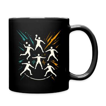 Handball Team Tactics, Circle Runner Defence, Coach - Full Colour Mug - black - Right
