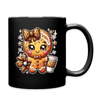 Noël de Noël en coquette de léopard en pain d’épices - Mug uni - noir - Droite