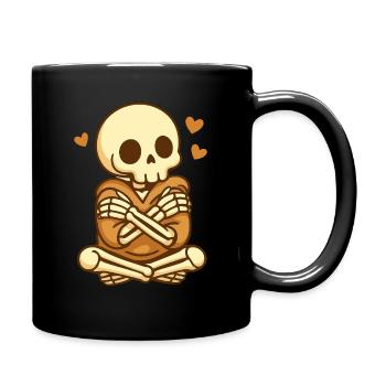 Self Hug Skeleton – Cozy Selflove - Full Colour Mug - black - Right